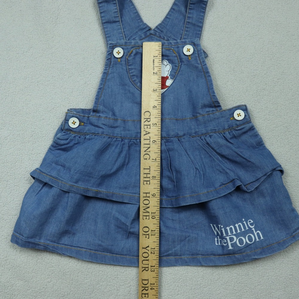 Babyhug Blue Disney Winnie the Pooh Pinafore Dress Baby Denim Ruffle 9-12M - Picture 8 of 8